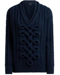 Etro - Ribbed Wool-Blend Sweater With Woven Detailing - Lyst