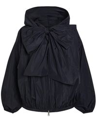 Moncler - Minimalist Bow Hooded Cropped Windproof Casual Jacket - Lyst