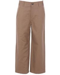 Brunello Cucinelli - Gabardine Cropped Chino Trousers - Lyst