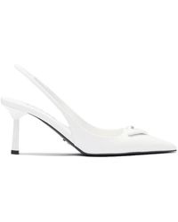 Prada - Pointed-Toe Slingback Pumps - Lyst