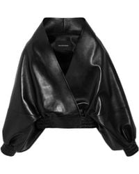 Balenciaga - Draped Cropped Jacket - Lyst