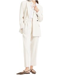 Brunello Cucinelli - Comfort Viscose Couture Twill Slouchy Trousers With Monili - Lyst