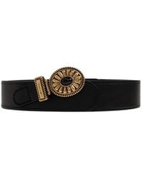 Etro - Oval Buckle Leather Belt - Lyst