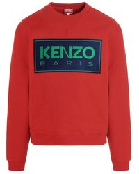 KENZO - Logo Patch Crewneck Sweatshirt - Lyst