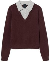 Juun.J - Long-Sleeve Collared Knit Top - Lyst