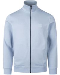 BOSS - Cotton-Terry Jacket With Logo Patch - Lyst