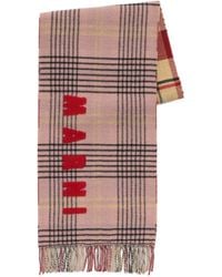 Marni - Intarsia-Knit Logo Scarf - Lyst