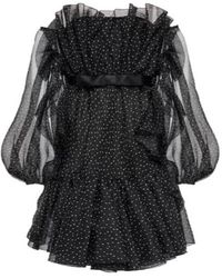 Giambattista Valli - Polka-Dot Strapless Silk Mini Dress - Lyst