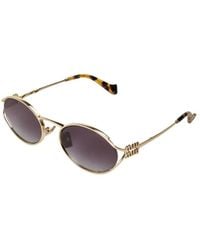 Miu Miu - Metal Oval Sunglasses - Lyst