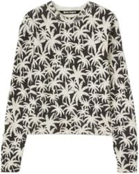 Palm Angels - Palm Tree-Printed Crewneck Knitted Jumper - Lyst