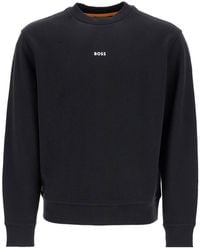 BOSS - Crew Neck Long Sleeve Sweatshirt - Lyst