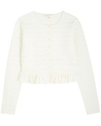 LoveShackFancy - Cropped, Slim-Fit Cardigan - Lyst