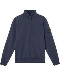 Stone Island - Stand-Collar Zip-Up Sweatshirt - Lyst