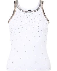 Pinko - Bejewelled Embellished Ribbed Top - Lyst