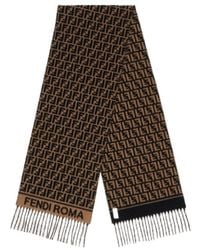 Fendi - Ff Jacquard Fringed Scarf - Lyst