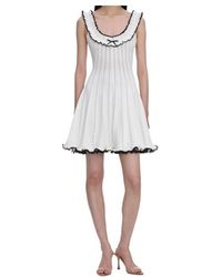 Self-Portrait - Contrast Trim Knit Mini Dress - Lyst