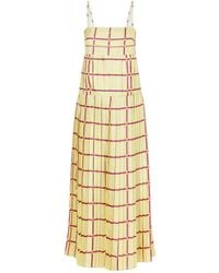 Emilia Wickstead - Silk-Twill Midi Dress - Lyst