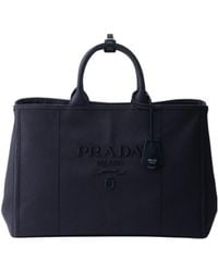 Prada - Jardinière Extra Large Cotton Canvas Tote Bag - Lyst