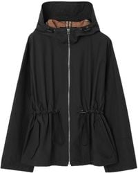 Burberry - Cotton Blend Hooded Jacket - Lyst
