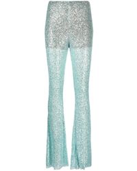 Self-Portrait - Sequin-Embellished Fishnet Trousers - Lyst