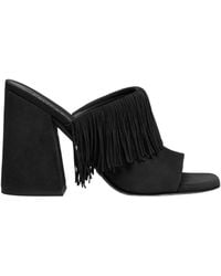 Stuart Weitzman - Tia Fringe 100Mm Suede Mules - Lyst