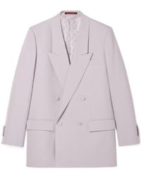 Gucci - Double-Breasted Gabardine Jacket - Lyst