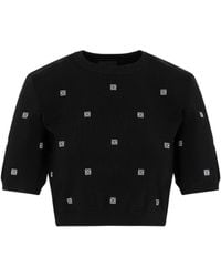Givenchy - Logo Detailed Short Sleeved Cropped Top - Lyst