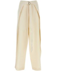 Ami Paris - Ami Ivory Viscose Blend Wide-Leg Pant - Lyst