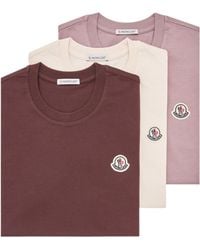 Moncler - Logo Patch Three-Pack Of T-Shirts - Lyst