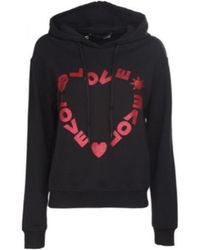 Moschino - Heart-Shaped Logo Printed Hooded Sweatshirt - Lyst
