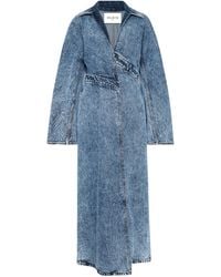 Alaïa - Spiral Denim Trench Coat - Lyst