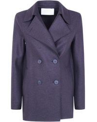 Harris Wharf London - Double-Breasted Cropped Coat - Lyst