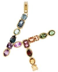 Dolce & Gabbana - Alphabet K 18Kt Multi-Stone Pendant - Lyst
