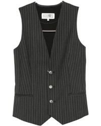 MM6 by Maison Margiela - Pinstripe-Pattern Sleeveless Waistcoat - Lyst