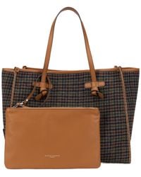 Gianni Chiarini - Checked Tote Bag With Pouch - Lyst