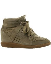 Isabel Marant - Suede Bobby Wedge Sneakers - Lyst