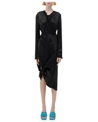 Bottega Veneta - Logo Satin Dress - Lyst