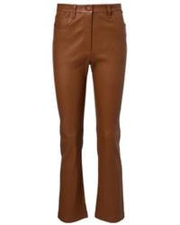JOSEPH - Cropped Leather Bootcut Pants - Lyst