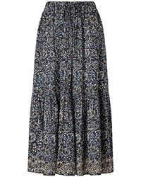 Ulla Johnson - Olina Printed Cotton-Blend Midi Skirt - Lyst