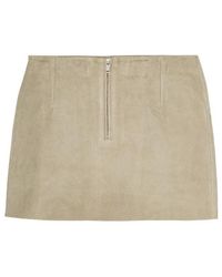 REMAIN Birger - Suede Mini Skirt - Lyst