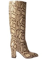 Paris Texas - Lavinia Snake-Effect Leather Knee-Boots - Lyst
