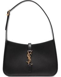 Saint Laurent - Le 5 À 7 Logo Plaque Hobo Bag - Lyst