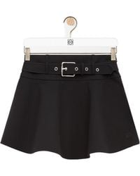 Loewe - Belted Flared Mini Skirt - Lyst