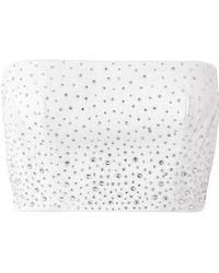 Alex Perry - Crystal-Embellished Mesh Top - Lyst