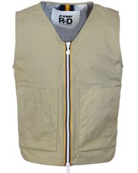 K-Way - V-Neck Zip-Up Gilet - Lyst