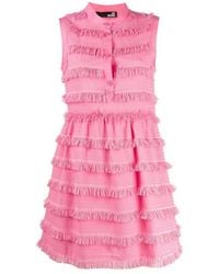 Moschino - Laminated Sleeveless Medium Length Dress - Lyst