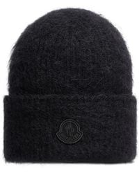 Moncler - Mohair Wool Blend Beanie - Lyst