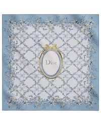 Dior - Floral Cannage 90 Square Scarf - Lyst