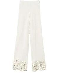 Twinset - Knitted Lace-Panel Trousers - Lyst