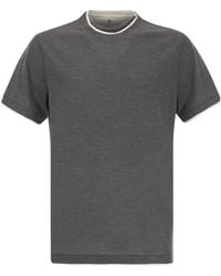 Brunello Cucinelli - Silk And Cotton T-shirt - Lyst